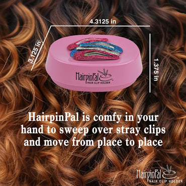 HairpinPal Magnetic Bobby Pin Holder - Easy Hair Clip and Pin Collector - Manage Hair Clips - Barrettes - Bobbi Pins - Keeps Rooms Tidy - Ideal for Travel - Raspberry Mauve - Made in the USA