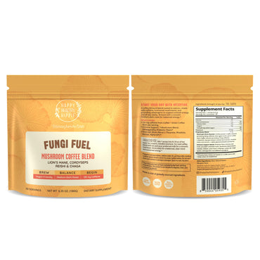 Mushroom Coffee with 125mg Caffeine – Lion’s Mane, Cordyceps, Reishi & Chaga | Adaptogen Nootropic Instant Mushroom Coffee for Energy & Focus | Medium-Dark Roast, Vegan, No Sugar – 30 Servings