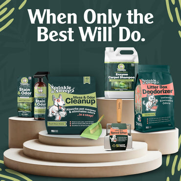 Sprinkle & Sweep Enzyme Carpet Cleaner - Enzyme Carpet Shampoo (32oz) - Carpet Cleaner Solution to Eliminate Tough Stains & Neutralize Odors - Removes Dog, Cat, All Pets Urine- Use with All Machines