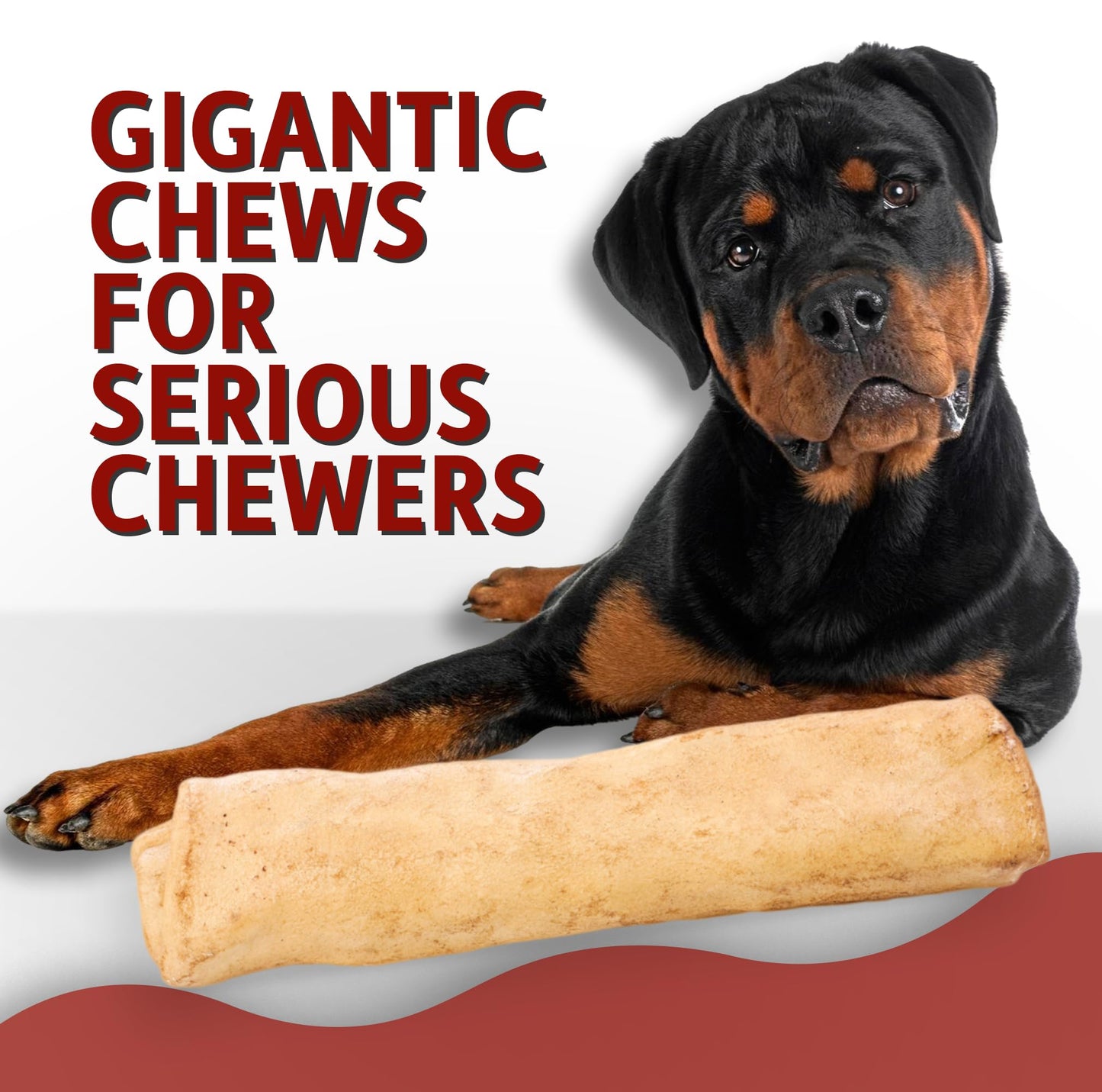 Canine Chews 10-11" Beef-Basted MEGA Retriever Rolls (10 Pack) Natural Rawhide for Big Dogs - Long-Lasting Dog Chew Treats for Aggressive Chewers - Odor-Free - Extra-Large