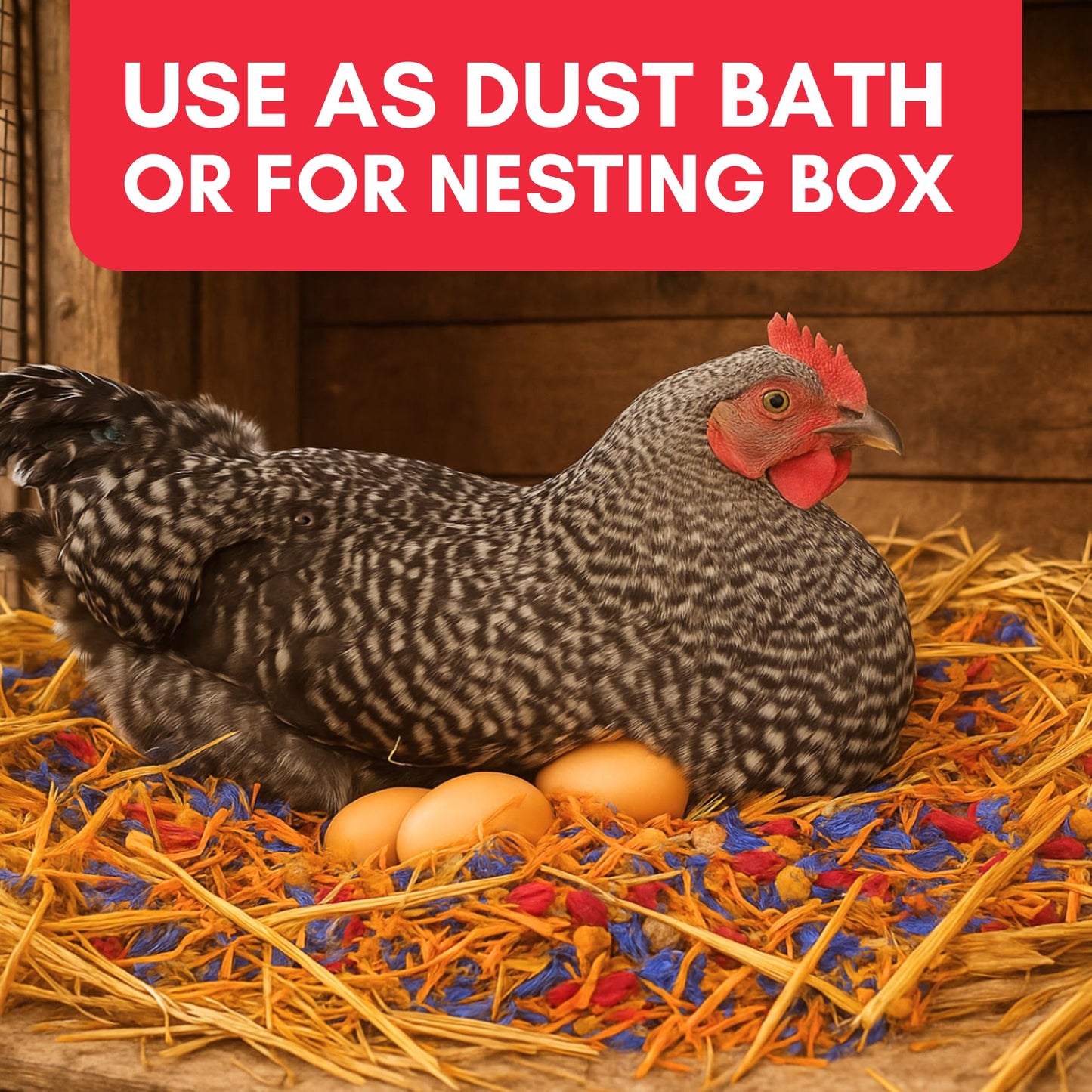 Farm Party Herbal Hootenanny Chicken Nesting Herbs 8oz - Chicken Dust Bath Mix Deodorizer Keeps Nest Boxes & Coop Fresh - Chicken Coop Herbs - Chicken Accessories for Coops