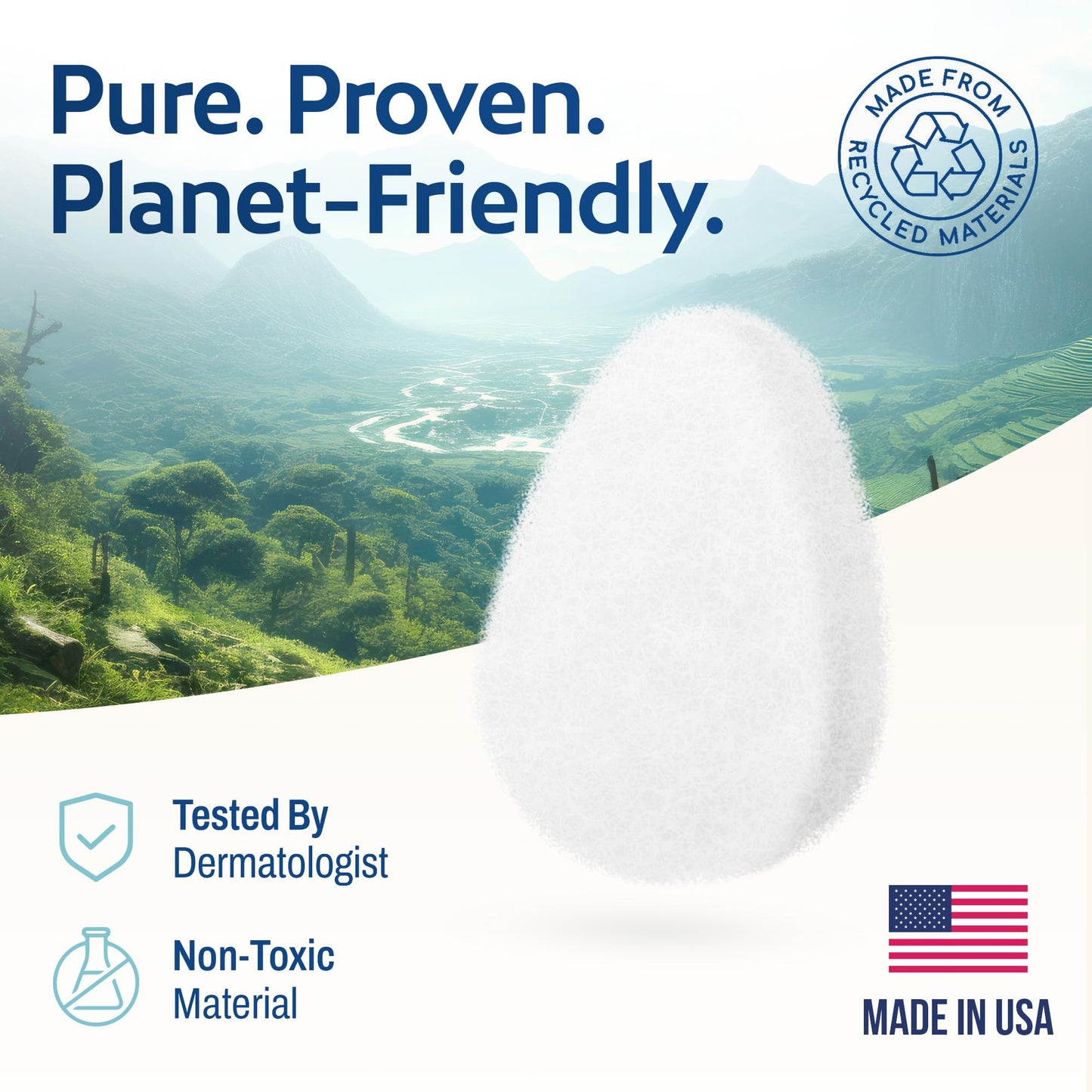 HartFelt 2ct Tear Drop Face Scrubber for Women | Reusable Facial Sponges for Daily Cleansing | Facial Exfoliating Pads for Removing Dead Skin, Dirt & Makeup | Made in USA