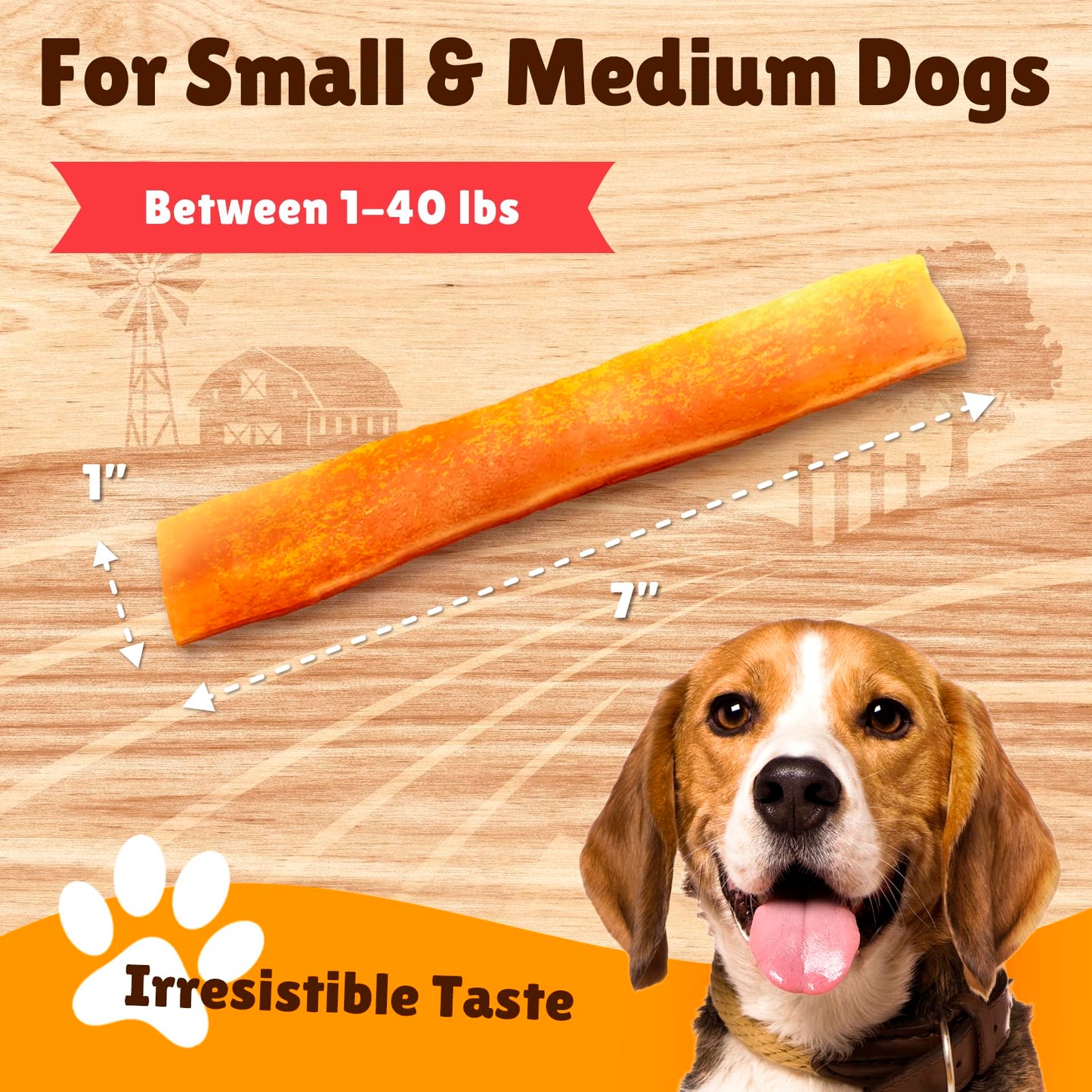Gootoe Turkey Tendon Dog Treats 1 lb (Pack of 1) – 7 Inch Slice, 100% USA Sourced Turkey, Natural Snack, Premium Puppy Chews, Hypoallergenic, Rawhide Free, Reseal Value Bag, Size for Medium Breeds