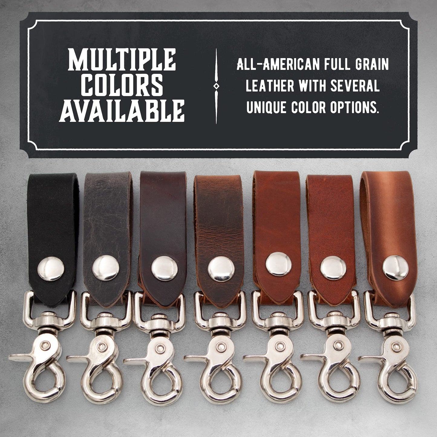 Main Street Forge | Full Grain Leather Keychain for Men | Made in USA | Hand Made | Luxury Valet Key Chain | Quick Detach | Men's Key Ring Organizer