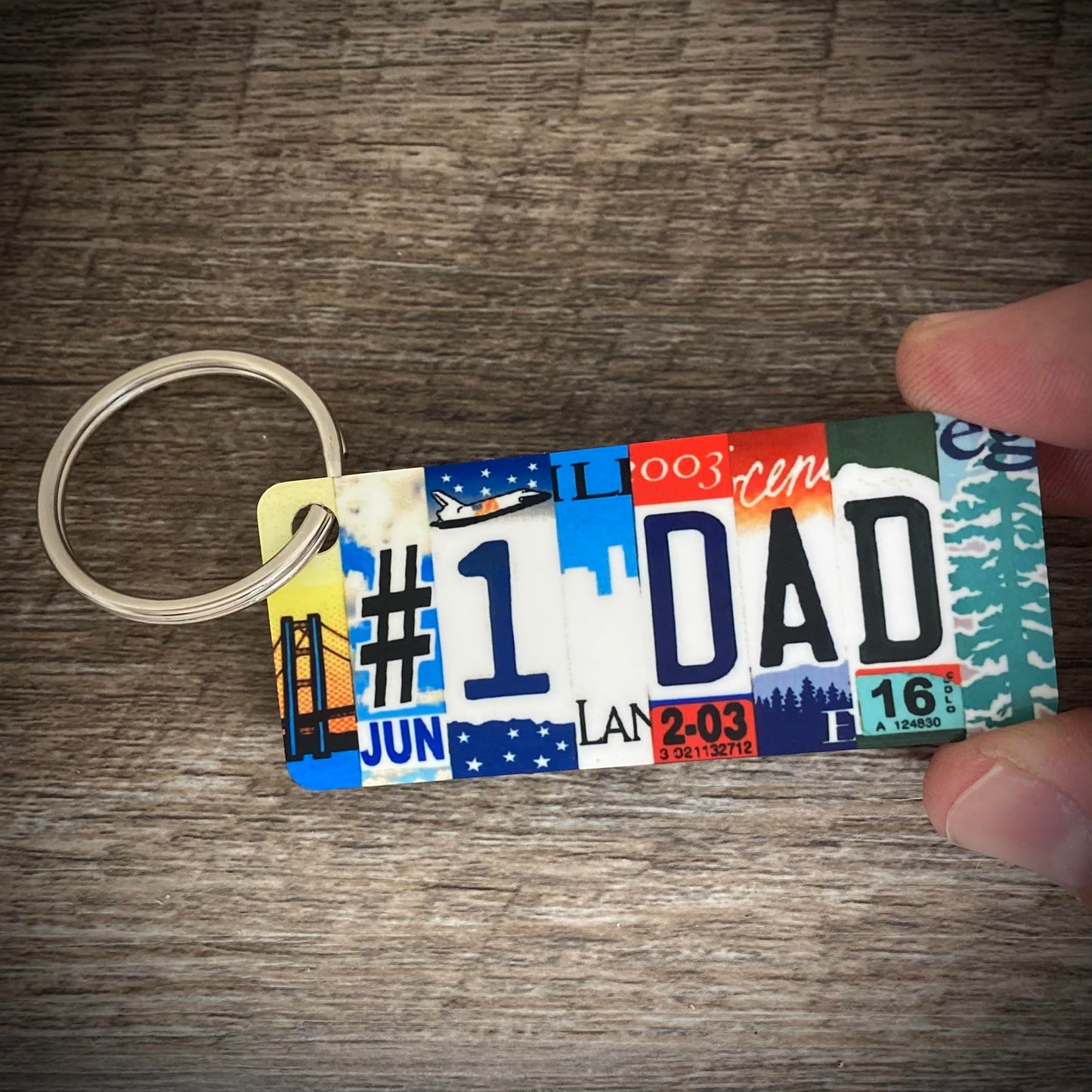 #1 Dad Keychain, Made in USA keychain, Fathers Day gift, Dad bag tag, number one Dad keychain, Fathersday gift, gift for Fathers