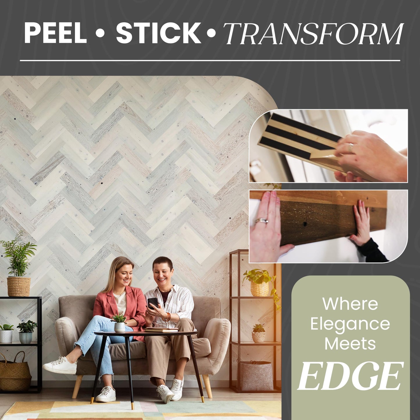 TIMBERCHiC 100% Wood Wall Planks - Made in USA - Peel-and-Stick Wall Panels for Interior Decor - DIY Adhesive Wall Panels, Coastal White (3" x 10 Sq Ft)
