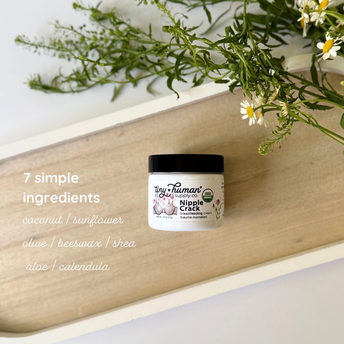 Organic Nipple Cream, Nipple Crack Lanolin Free Nipple Butter, Balm for Breastfeeding Mother, No Need to Wash Off, Safe for Baby and Mama