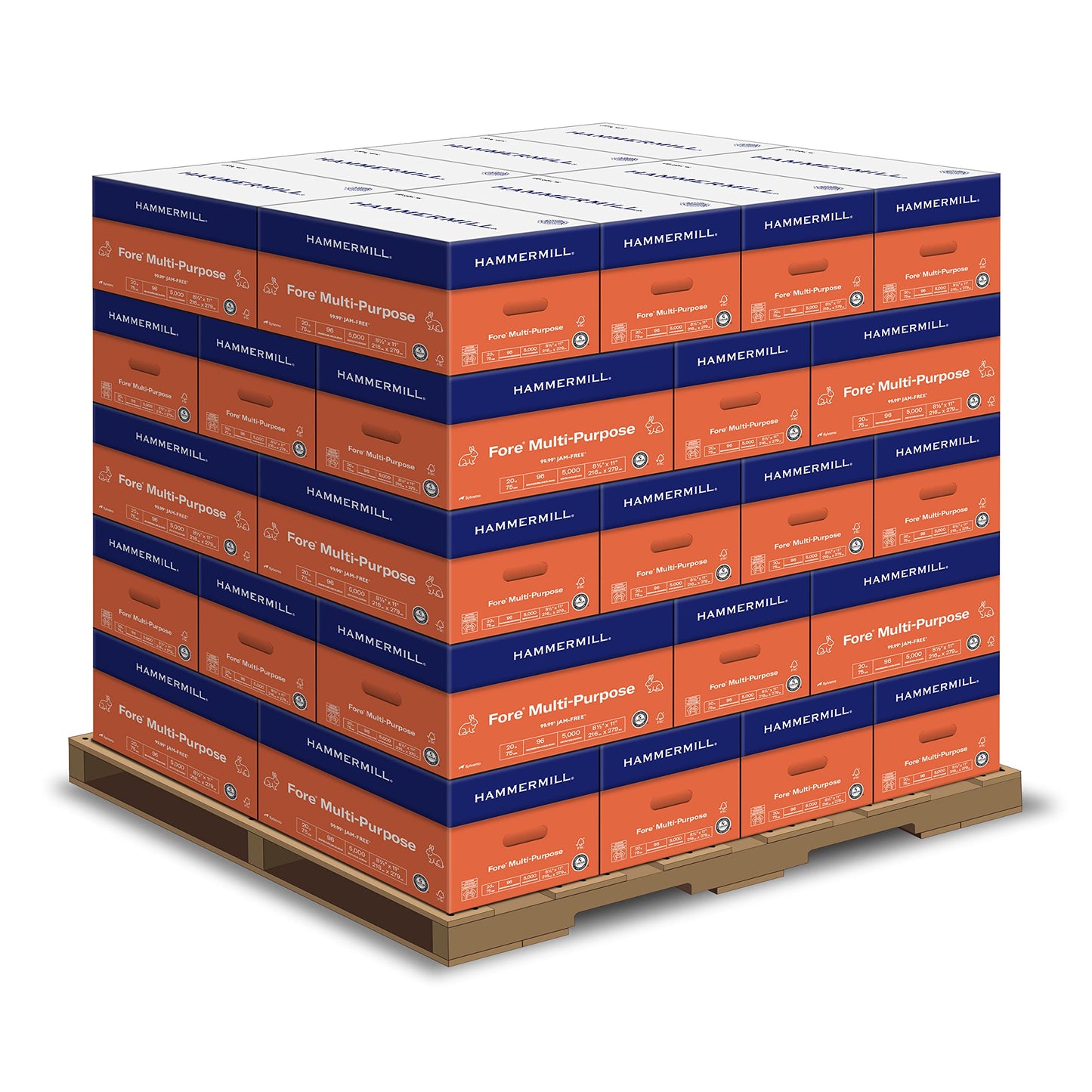 Hammermill Printer Paper, Fore Multipurpose 20 lb Copy Paper, 8.5 x 11-1 Pallet, 40 Cases (200,000 Sheets) - 96 Bright, Made in the USA, 103267P