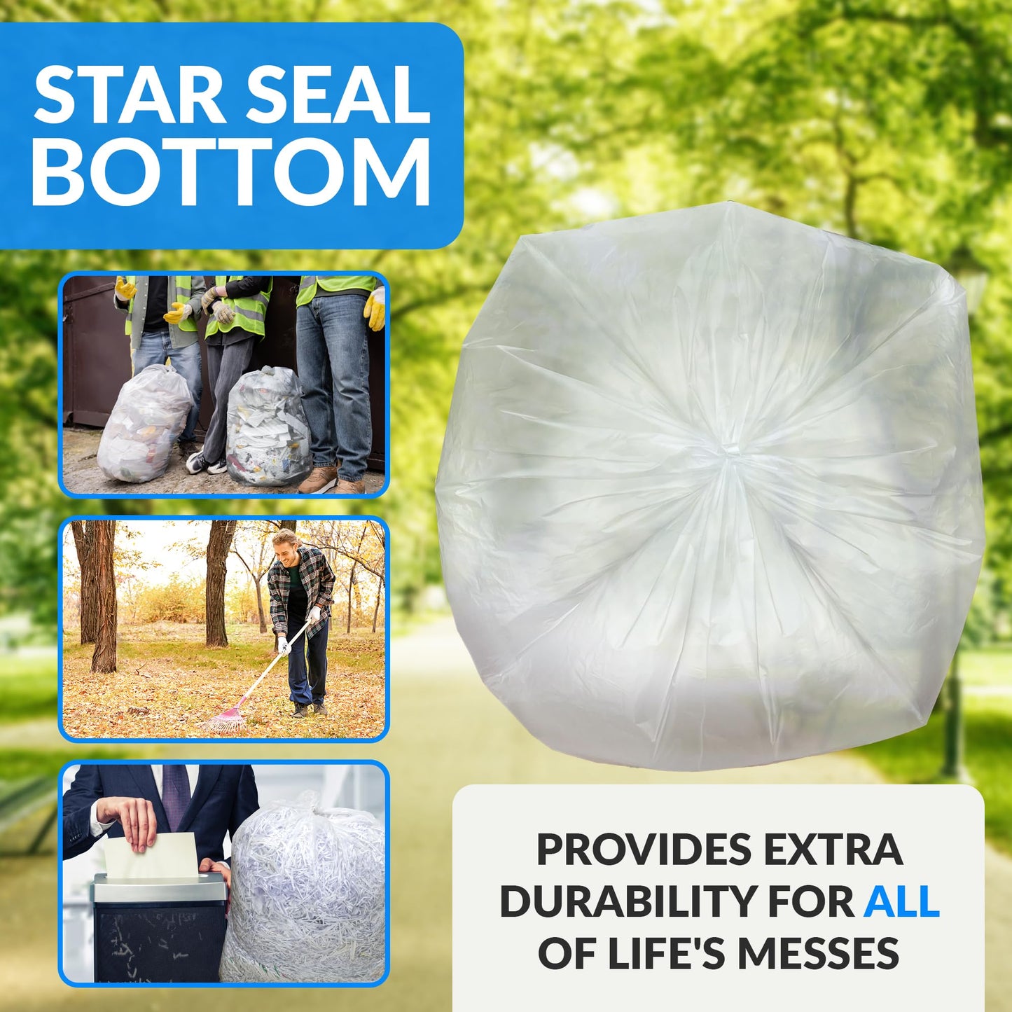 Reli. SuperValue Trash Bags (150 Count Bulk), Made in USA - Clear Heavy Duty 55 Gallon - 60 Gallon Garbage Bag