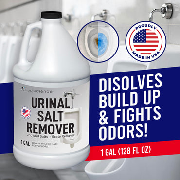 Allied Science Urinal Salt Remover - Uric Acid Salts Scale Remover Unclogs Urinals and Removes Uric Acid Odors - 1 Gallon / 128 fl oz