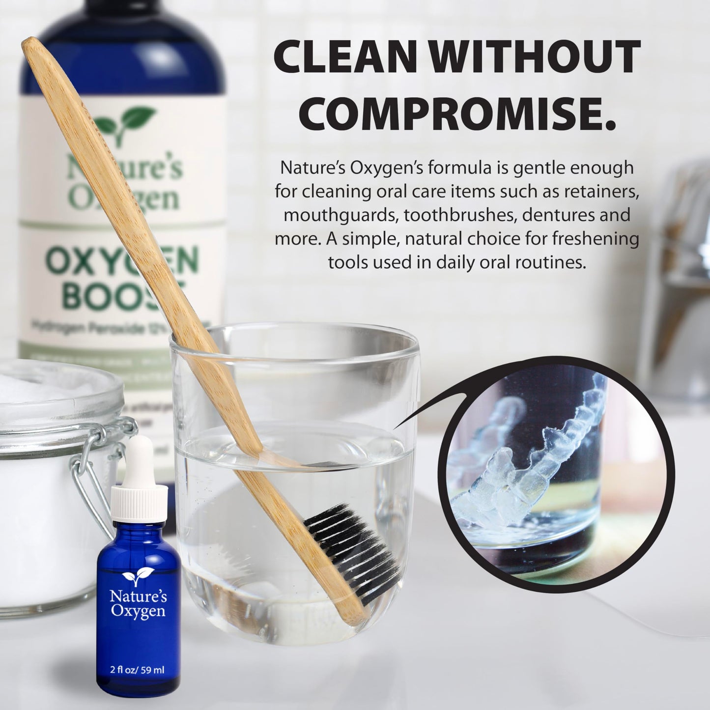 Nature’s Oxygen Food Grade Hydrogen Peroxide 12% Solution, 16 fl oz Pint Bottle with 2 fl oz Dropper, Only H₂O₂ & Water, Highly Concentrated, Made in USA