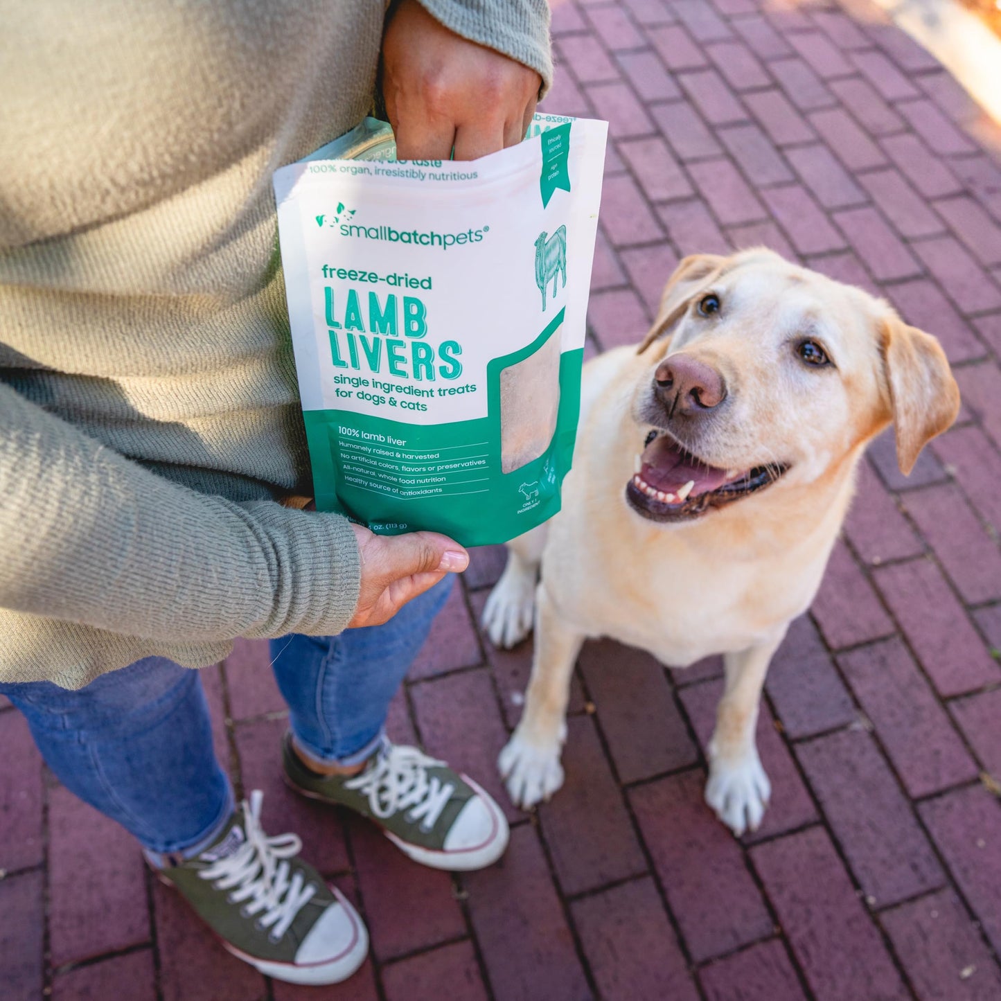 smallbatch Freeze Dried Dog Treats, Lamb Liver Treats for Dogs & Cats, High Protein, Single Ingredient Dog Treat for Training or Food Topper, Natural, Humanely Sourced Meat, Made in The USA, 4 oz