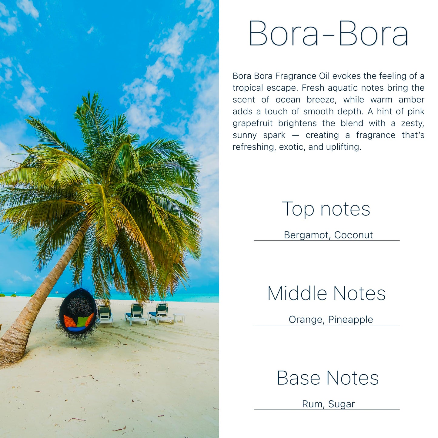 Car Air Freshener Bora Bora – Tropical Aroma Diffuser, Long-Lasting Coconut & Citrus Hanging Oil Diffuser with Wooden Cap, Non-Toxic Car Air Freshener For Women, Made in USA