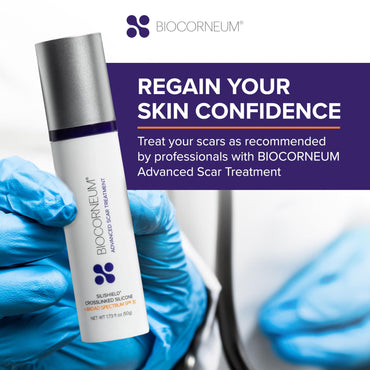 Biocorneum Advanced Scar Treatment with Silishield® & SPF 30 10g – Made in the USA, Fast-Drying, Silicone Scar Gel - Surgeon Recommended for New & Old Scars - Suitable for Children Over 6 Months