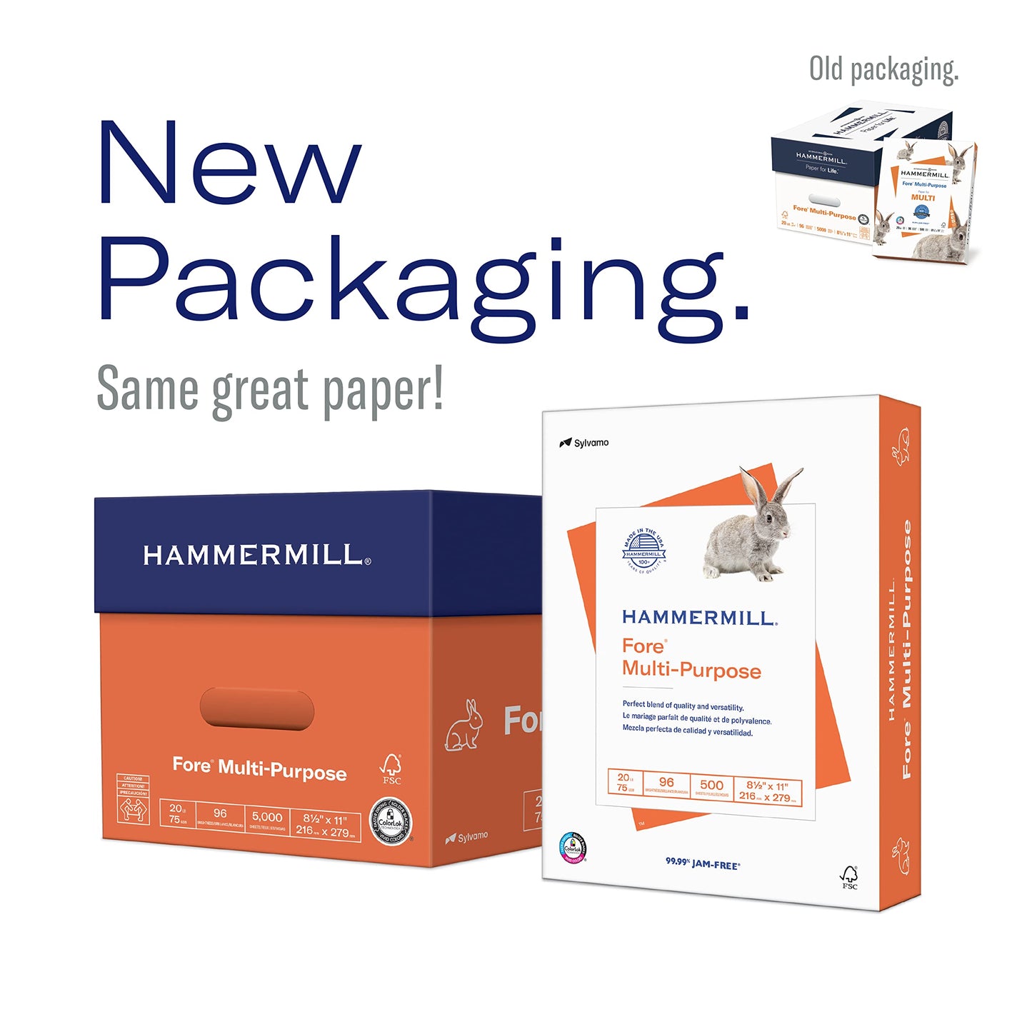 Hammermill Printer Paper, Fore Multipurpose 20 lb Copy Paper, 8.5 x 11-1 Pallet, 40 Cases (200,000 Sheets) - 96 Bright, Made in the USA, 103267P