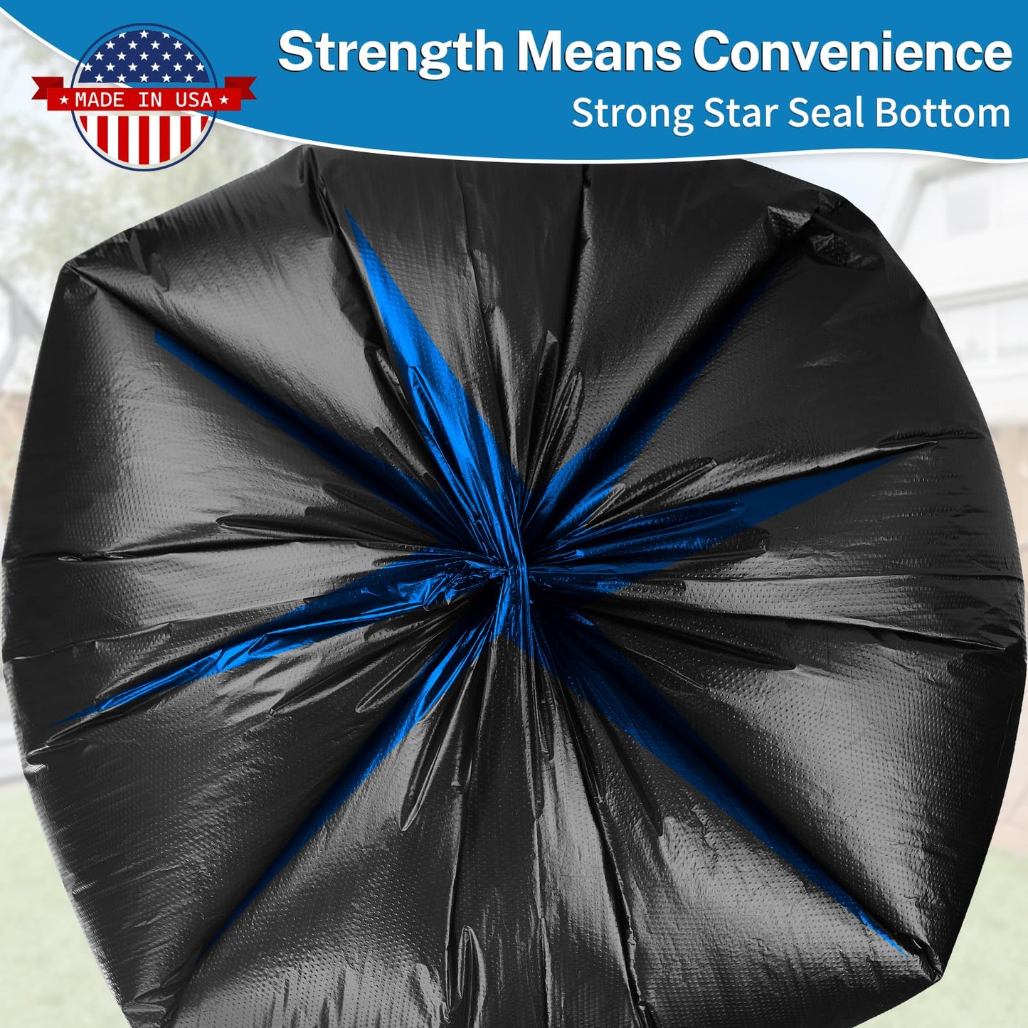 Trash Bags 30-33 Gallon, Black - Medium Duty 250 Count Bulk Pack | 32" x 38" | Durable & Tear-Resistant Garbage Bags for Home, Commercial, Construction & Outdoor Use | Made in USA