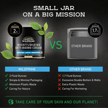 Men's Face Moisturizer Cream - Anti Aging & Wrinkle - Made in USA - Collagen, Hyaluronic Acid, Vitamins E & A, Avocado Oil - After Shave Lotion - Age Facial Skin Care, Day & Night Moisturizing