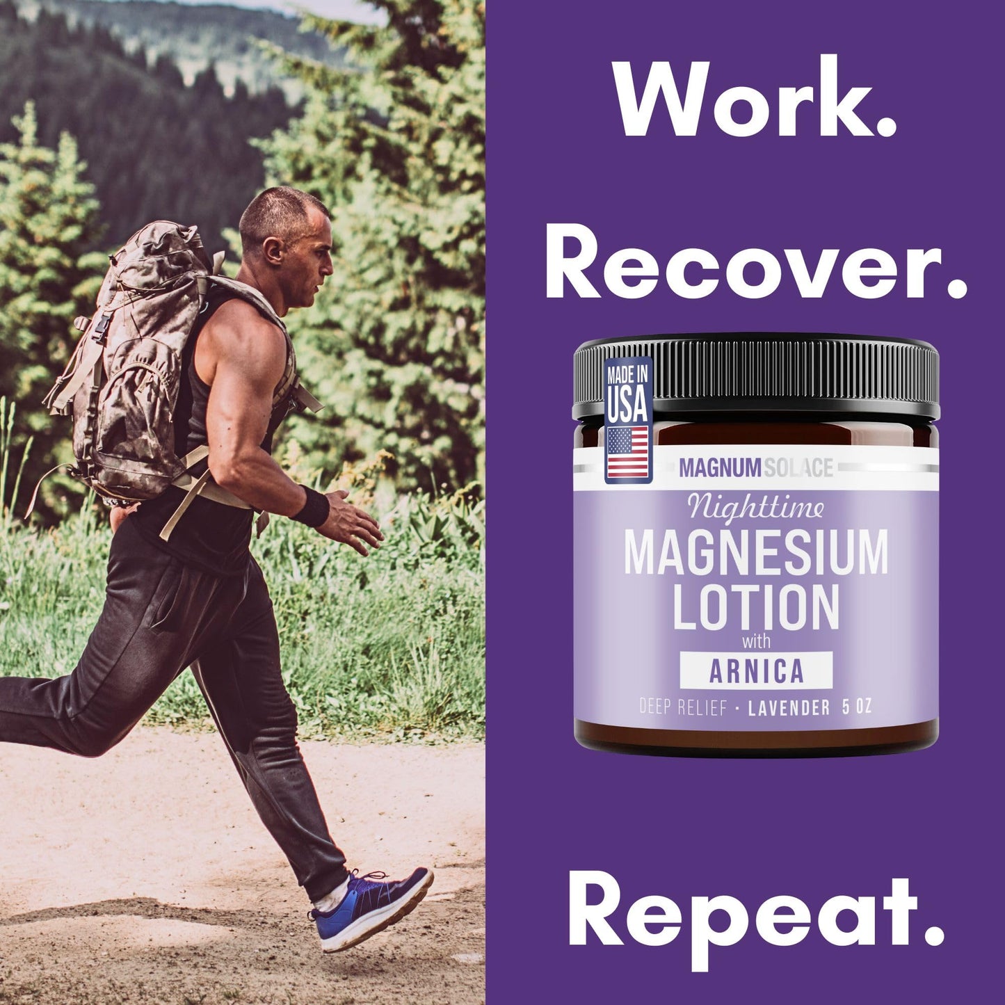 Nighttime Magnesium Lotion with Arnica – Soothing Relief & Relaxation, Highly Concentrated Magnesium for Muscles & Joints – Apply to Legs or Feet Before Bed – Skin-Friendly