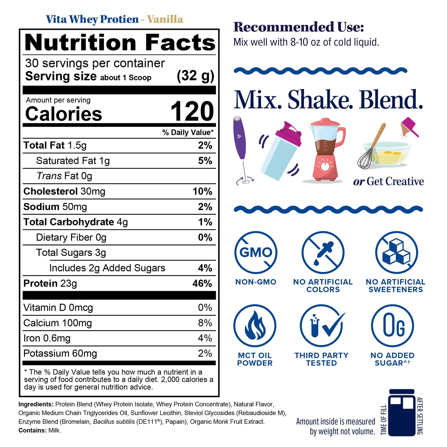 Vitauthority Whey Protein Powder for Women Whey Isolate Probiotics & Enzymes Supports Digestion, Nutrient Absorption & Energy Post-Workout & Daily Nutrition Vanilla Flavored 30 Servings