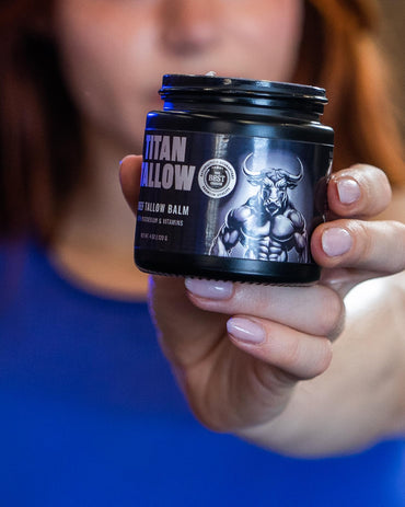 Magnesium Beef Tallow Balm for Sleep, Leg Cramps & Pain, Muscle Relaxation, Moisturizing Topical Cream - Organic Grass-Fed & Grass-Finished Tallow with Manuka Honey Skin Care, Face & Body Lotion