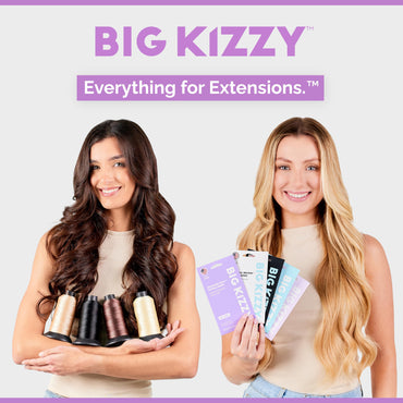 Big Kizzy Extra Hold Double Sided Hair Extension Tape - 144 tabs replacement tape - Strong hold of 6-8+ weeks - Made in USA