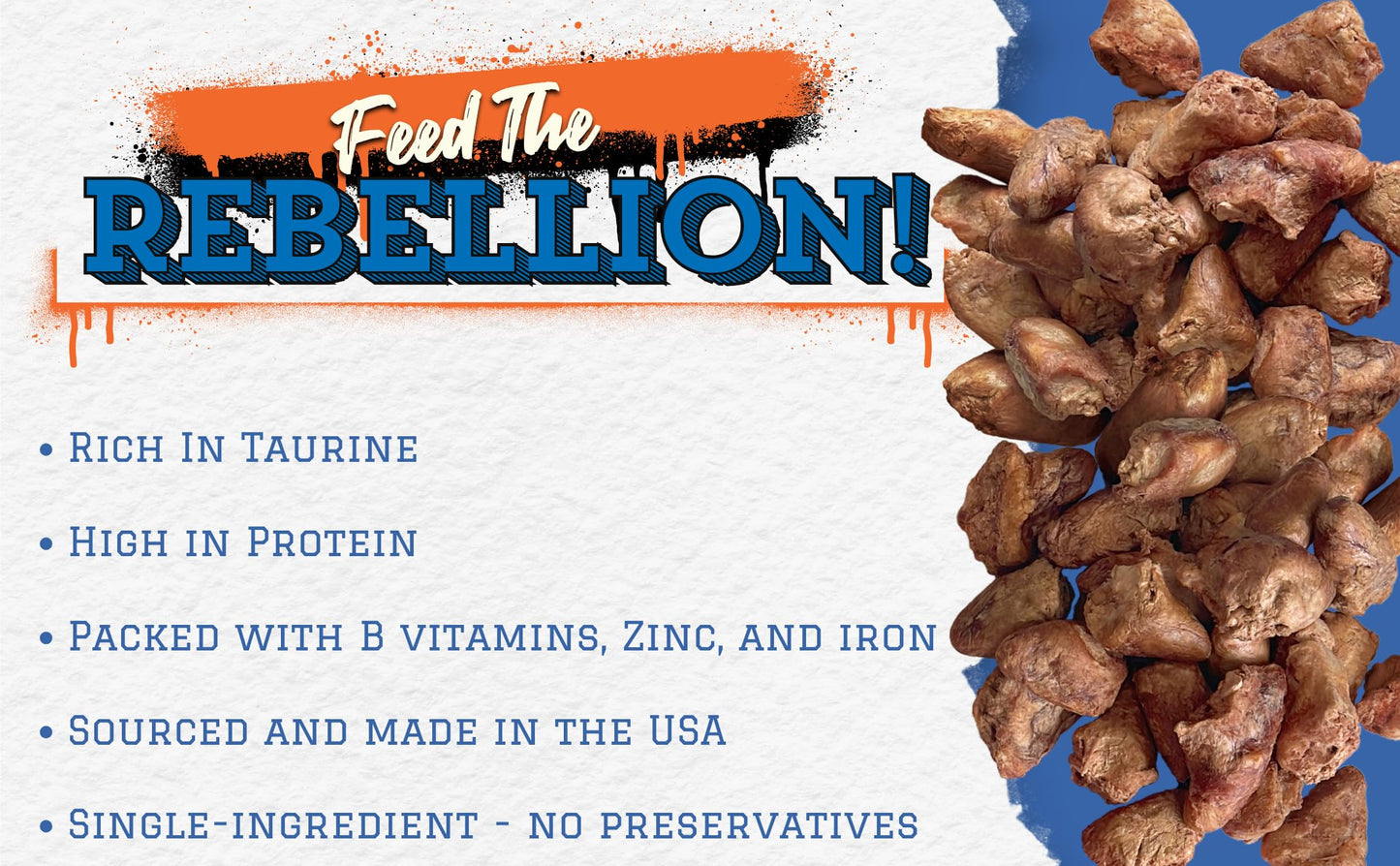 PETS ON STRIKE Freeze Dried Chicken Hearts for Dogs & Cats – Single Ingredient Dog Treats – USA Sourced & Made – High Protein, All Natural, Grain Free – Raw Freeze-Dried Training Treats (3oz)