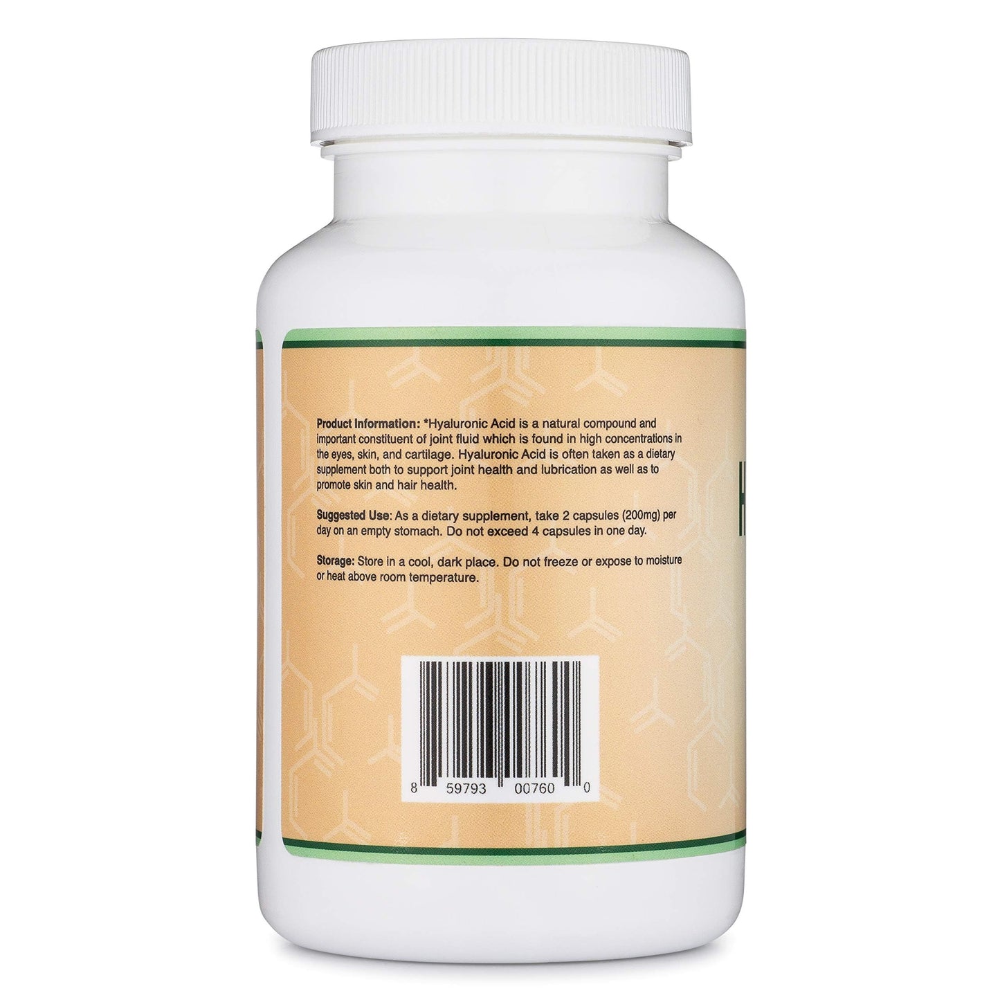 Hyaluronic Acid Supplements -180 Capsules (Enhances Effects of Hyaluronic Acid Serum for Face) 200mg Per Serving for Skin and Face Aging Support (Acido Hialuronico) Gluten Free by Double Wood