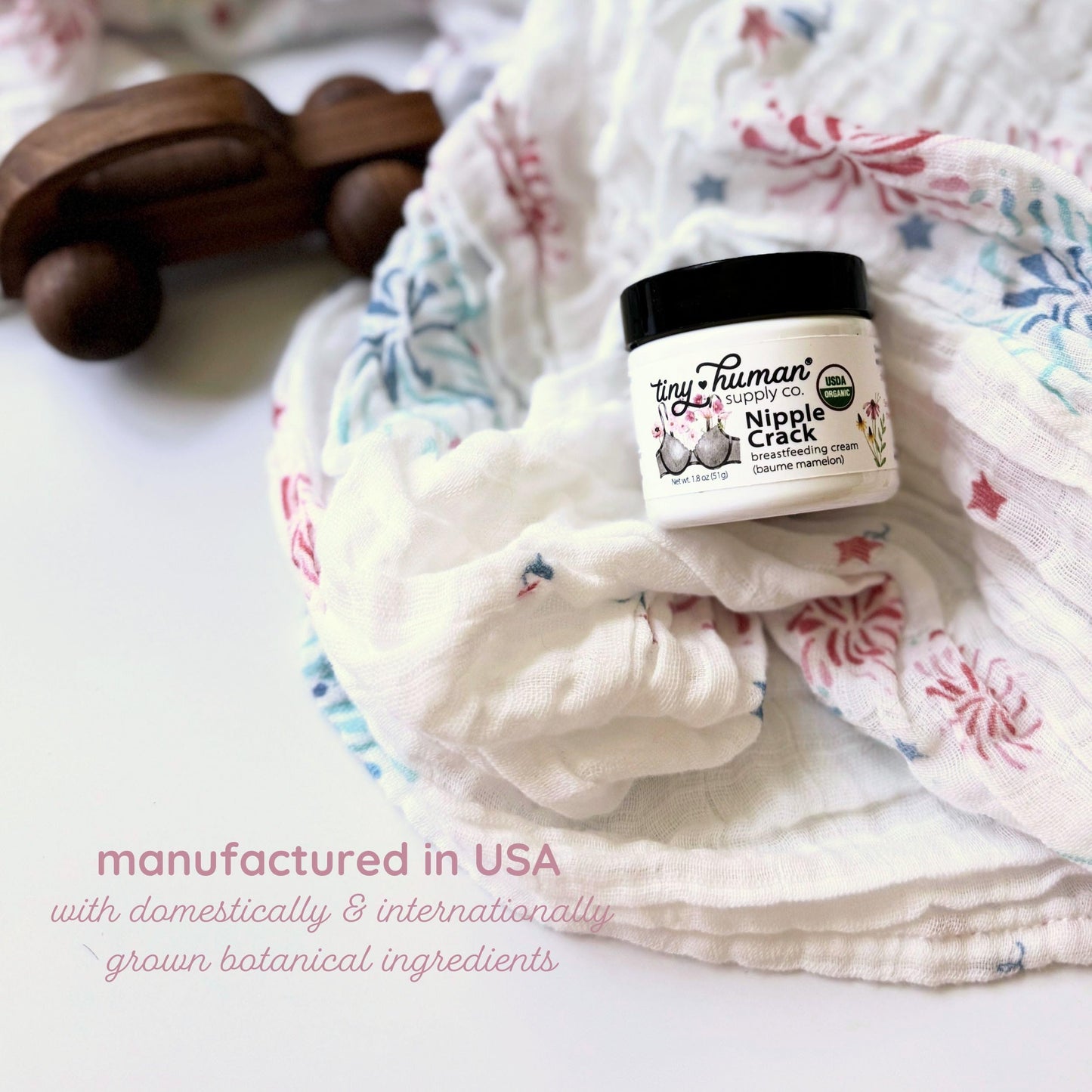 Organic Nipple Cream, Nipple Crack Lanolin Free Nipple Butter, Balm for Breastfeeding Mother, No Need to Wash Off, Safe for Baby and Mama