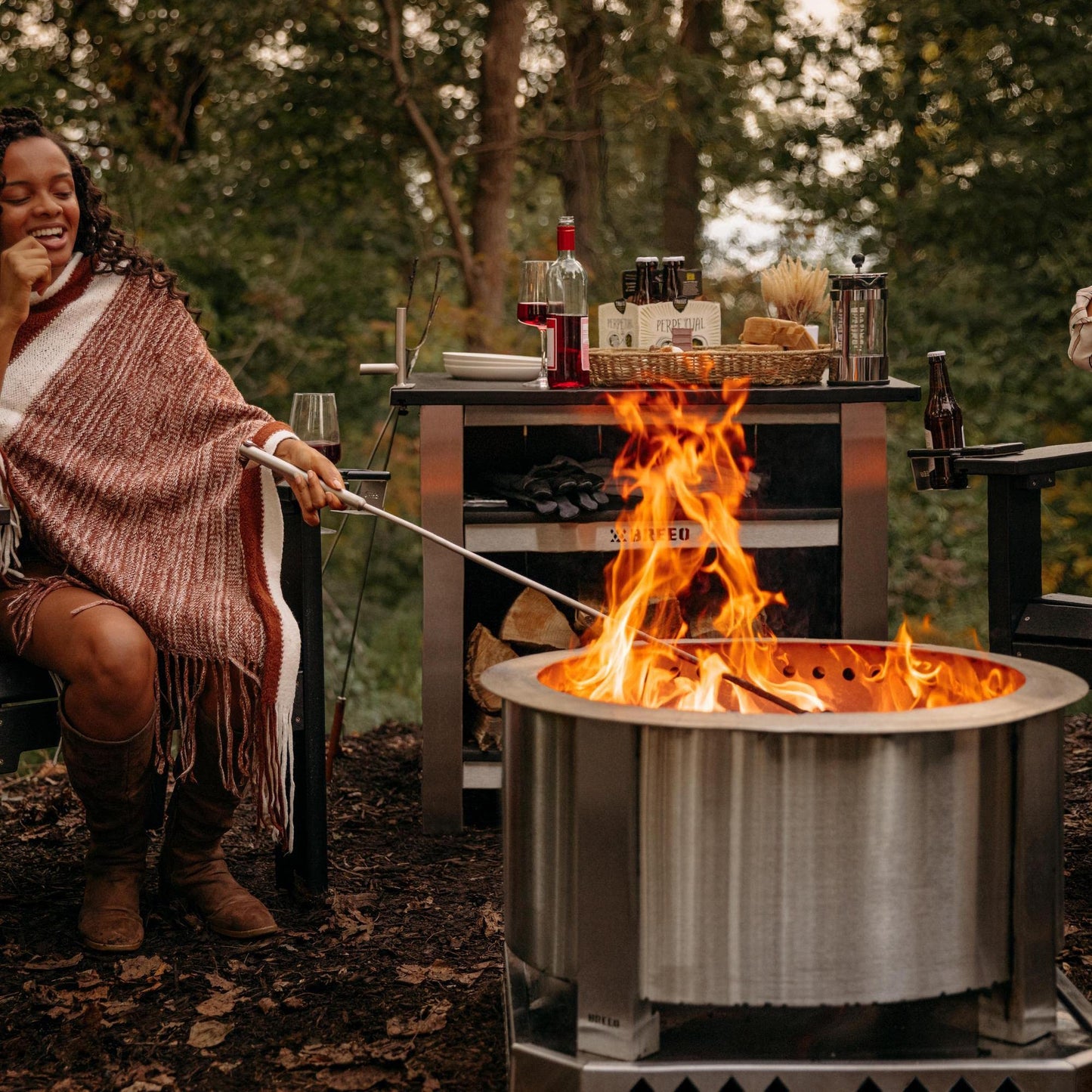Breeo Smokeless FIrePit (X Series 24, Stainless Steel) | 27.5 inch Smokeless Fire Pit for Outside | 62 Pounds | Ideal for Families Compatible with Wide Range of Breeo Accessories