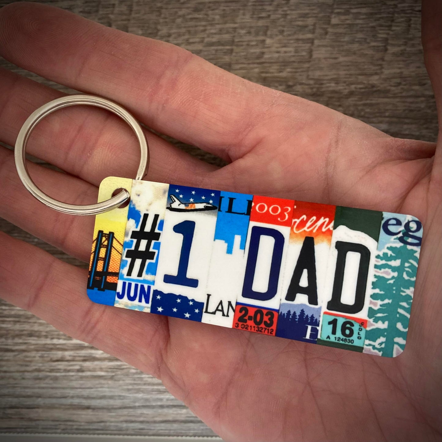 #1 Dad Keychain, Made in USA keychain, Fathers Day gift, Dad bag tag, number one Dad keychain, Fathersday gift, gift for Fathers