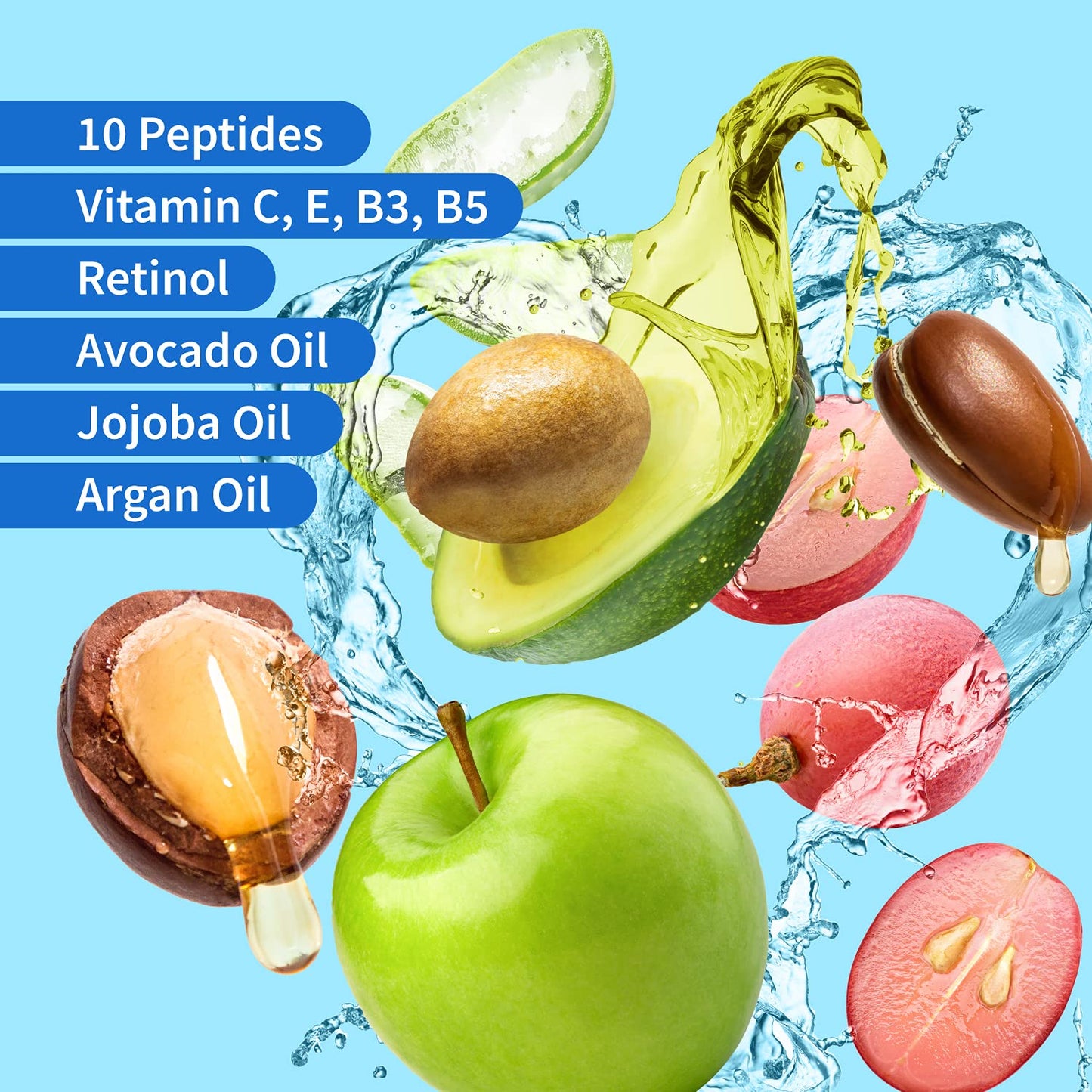 Ebanel Hyaluronic Acid Serum for Face with Peptides, Hydrating Age-Defying Serum with Vitamin C, E, B5, Niacinamide, Aloe, Jojoba Oil & MSM, Helps Visibly Plump, Firm & Smooth Skin, Supports Even Tone