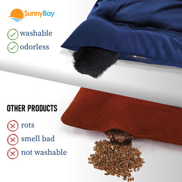 SunnyBay USA-Made 4-lbs Lava Sand Microwave Heating Pad with Organic Cotton Fabric for Cramps and Body Pain, Superior Heat Retention, Washable, Odorless, Weighted, 8x12 Inches.