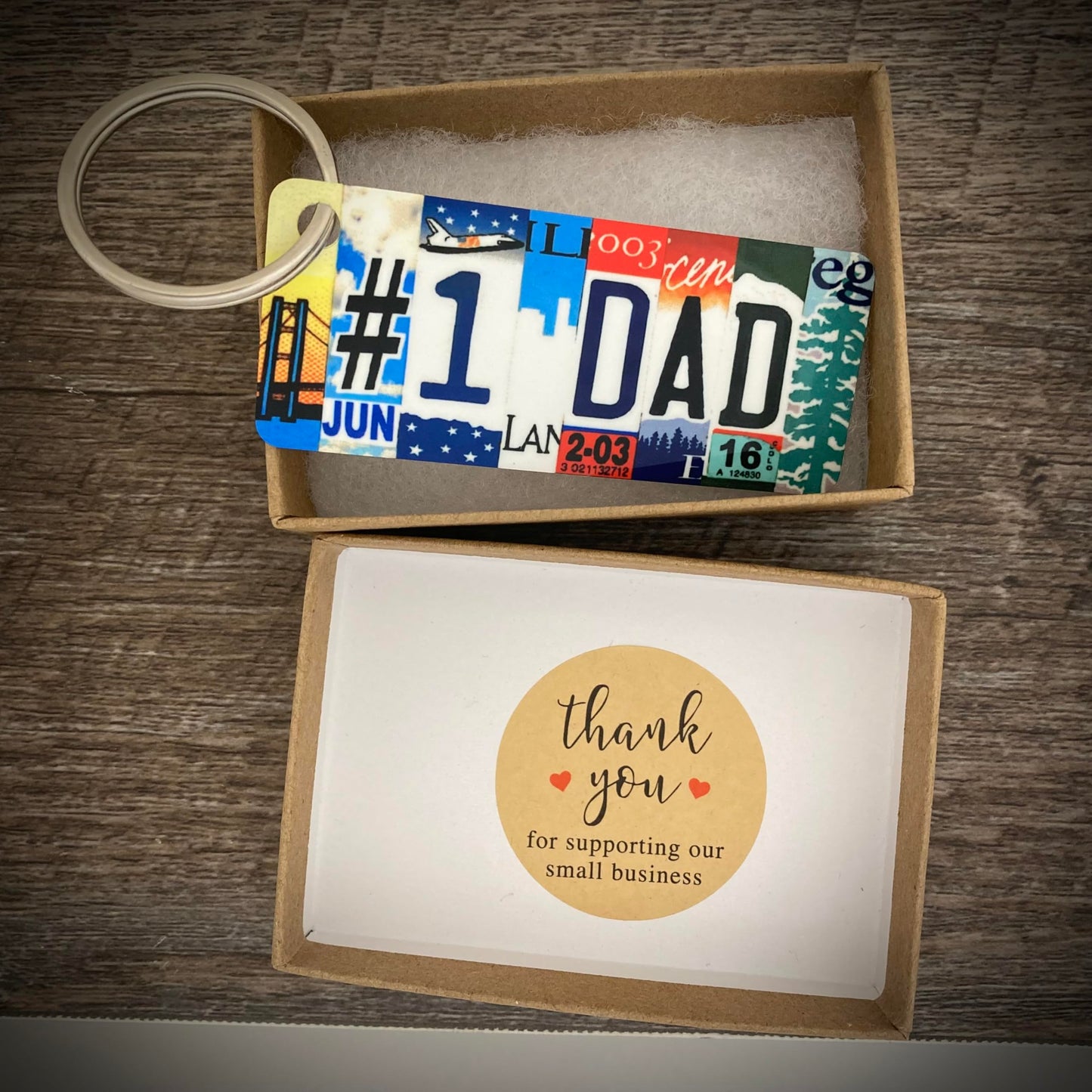 #1 Dad Keychain, Made in USA keychain, Fathers Day gift, Dad bag tag, number one Dad keychain, Fathersday gift, gift for Fathers