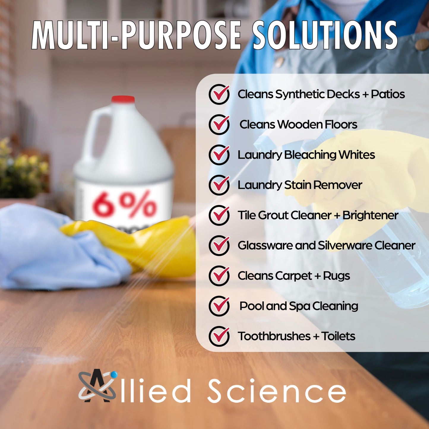 Allied Science 6% Hydrogen Peroxide, Food Grade H202 and Water, 1 Gallon