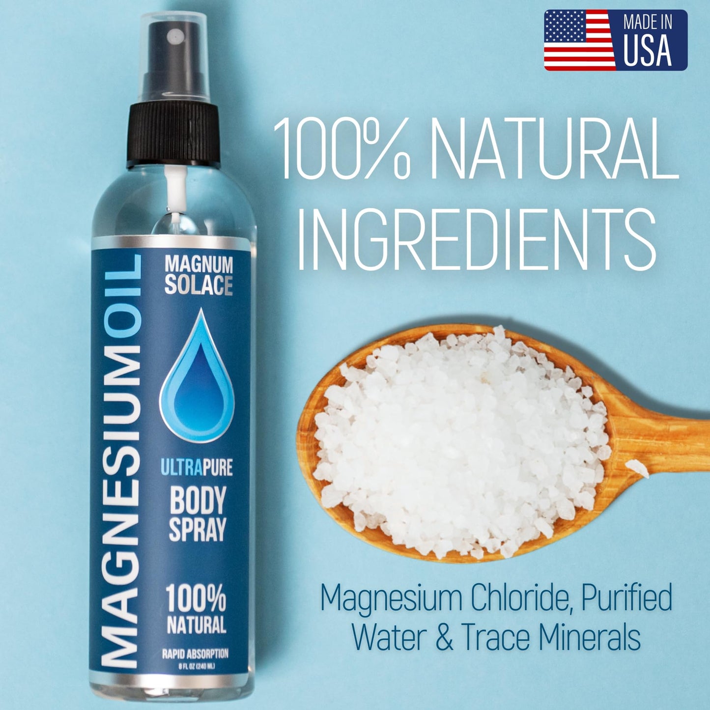 Pure Magnesium Oil Spray - 100% Natural Magnesium Spray - Sourced from The Dead Sea Topical Magnesium