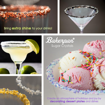 Bakerpan Pearlized Sugar Sprinkles for Baking - 5 Ounce - Sparkling Pastel Decorating Sugar Crystals for Cookies, Cake Pops, Ice Cream (Made in USA)