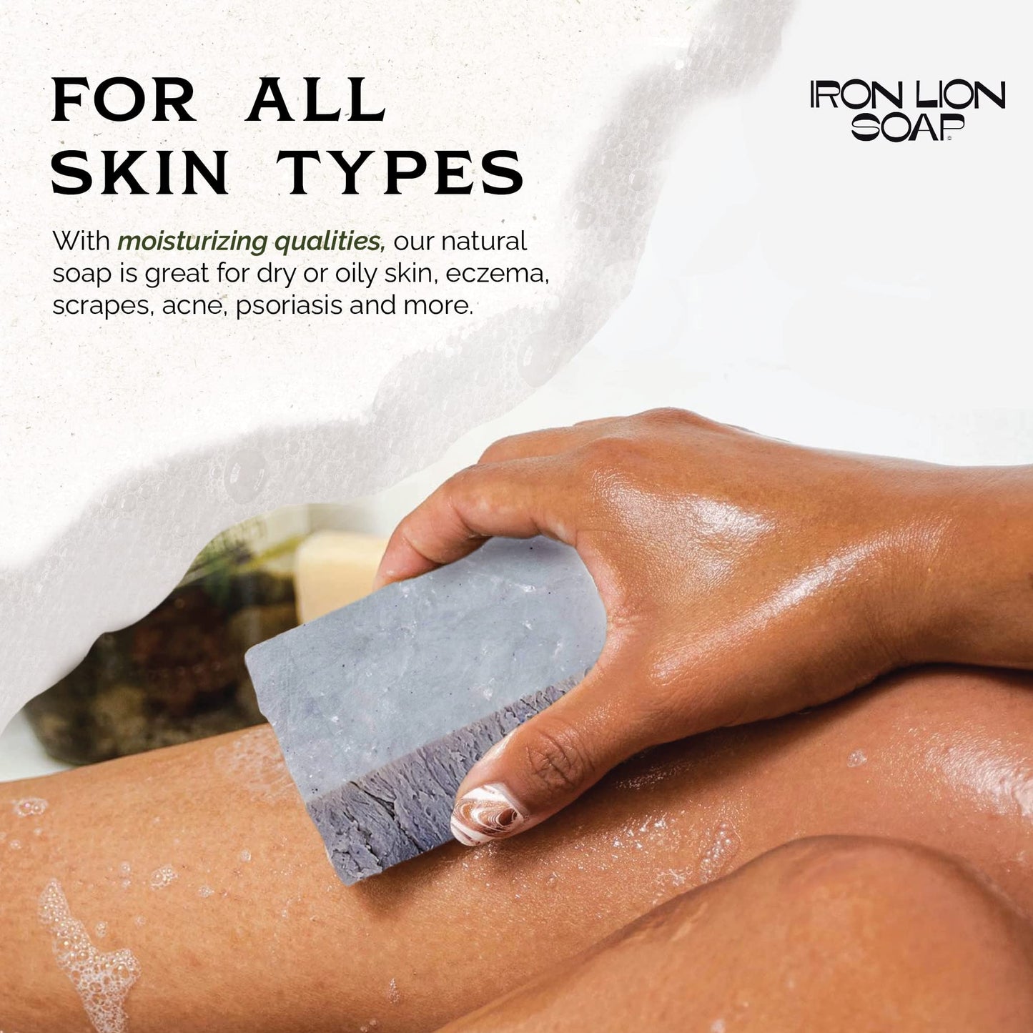 ILS Soap co - Lavender All Natural Bar Soap for All Skin Types - Plant Based, Cold Process and Handmade in the USA (single bar)