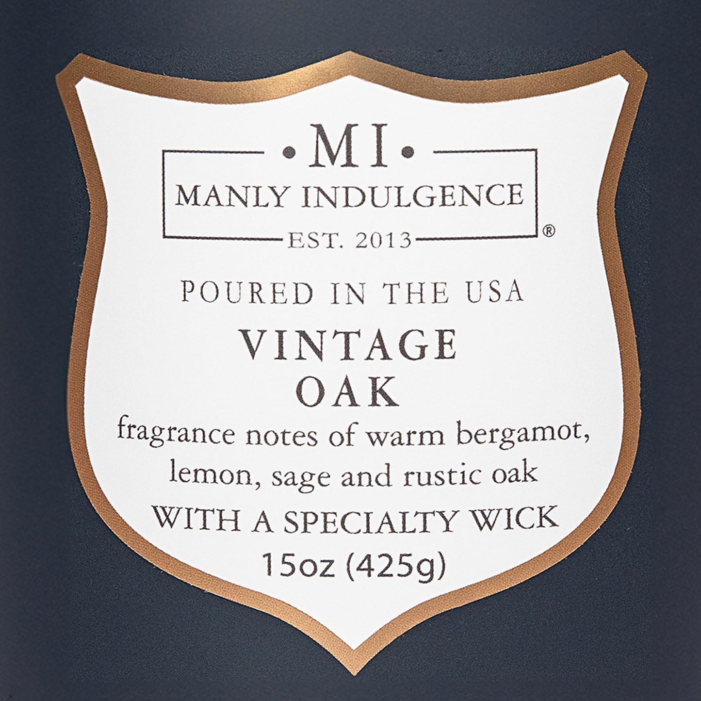 Manly Indulgence Vintage Oak Scented Candles for Men, 15 oz Wooden Wick, Fathers Day Candle, 60H Burn, Candles for Home Scented - Made in The USA