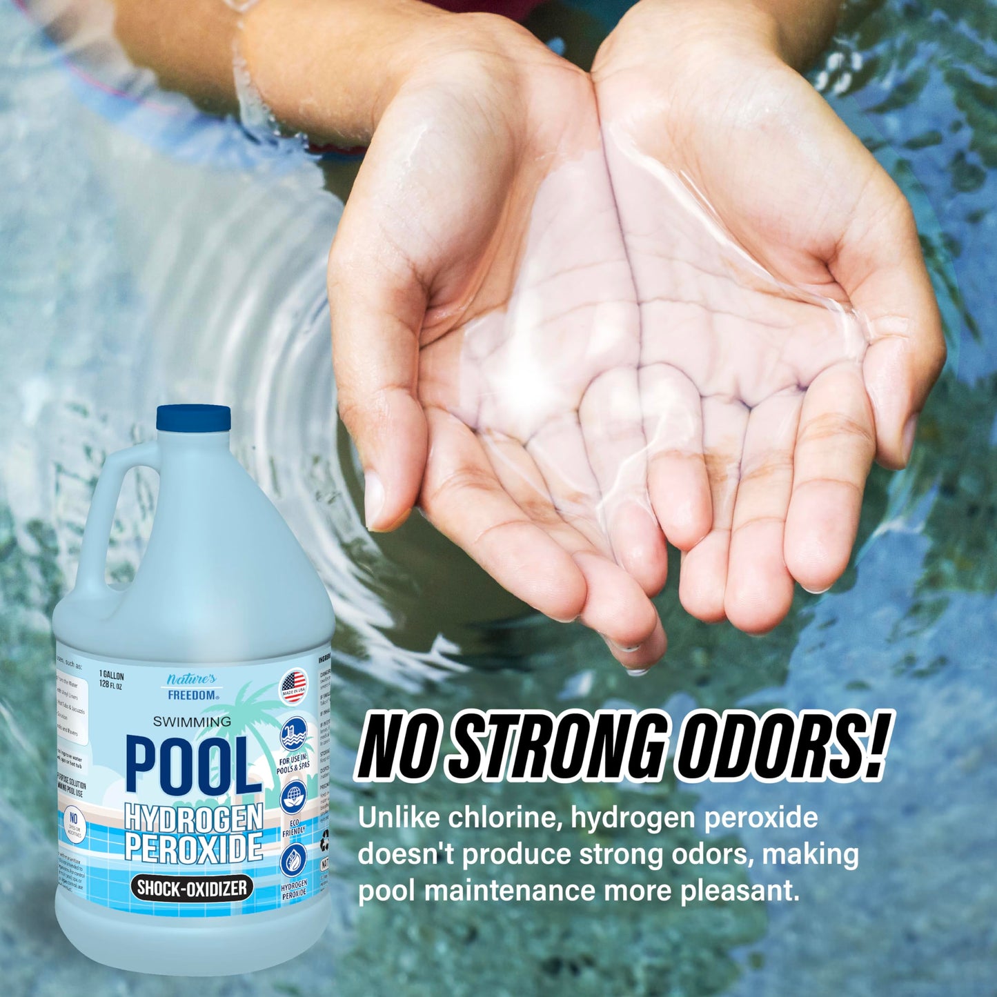 Nature's Freedom Hydrogen Peroxide Swimming Pool and Spa Non-Chlorine Shock-Oxidizer (1 Gallon)
