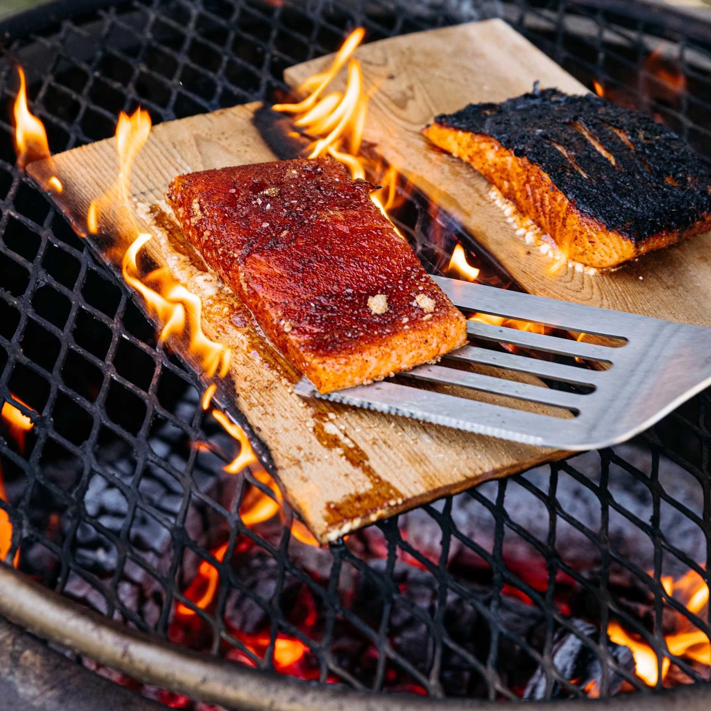 Breeo Smokeless FIrePit Grilling Bundle (X Series 24 Corten Steel, Outpost Grill, Ash Shovel, & Lid) | 27.5 inch Smokeless Fire Pit for Outside | Ideal for Families