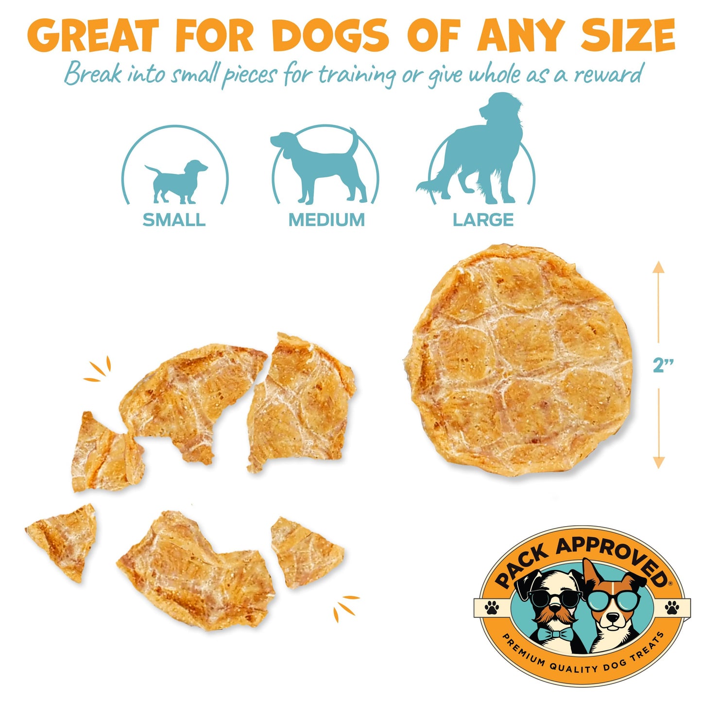 Pack Approved Crunchy Chicken Chips for Dogs - Single Ingredient Training Treats - Dried 100% Chicken Breast, All-Natural - 12oz