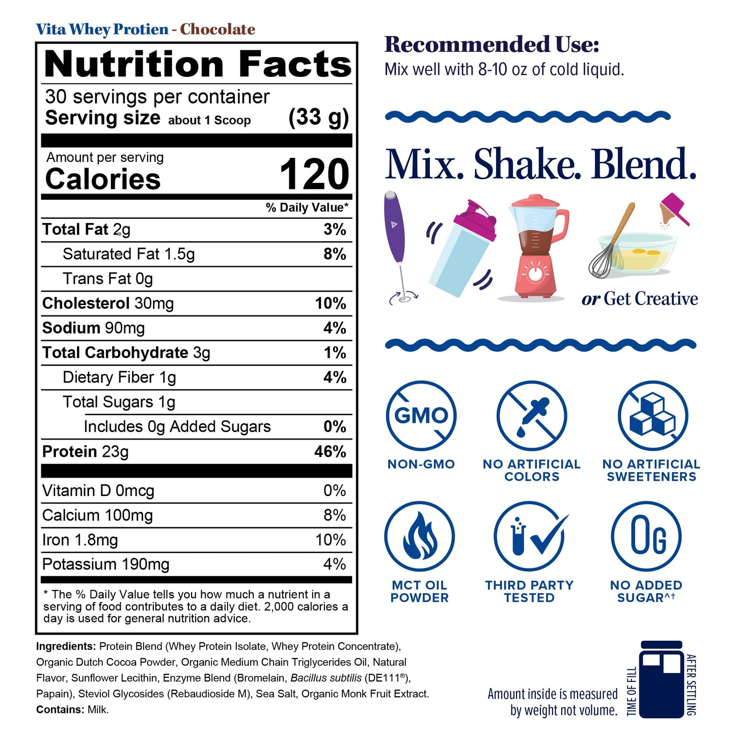 Vitauthority Whey Protein Powder for Women Whey Isolate Probiotics & Enzymes Supports Digestion, Nutrient Absorption & Energy Post-Workout & Daily Nutrition Chocolate Flavored 30 Servings