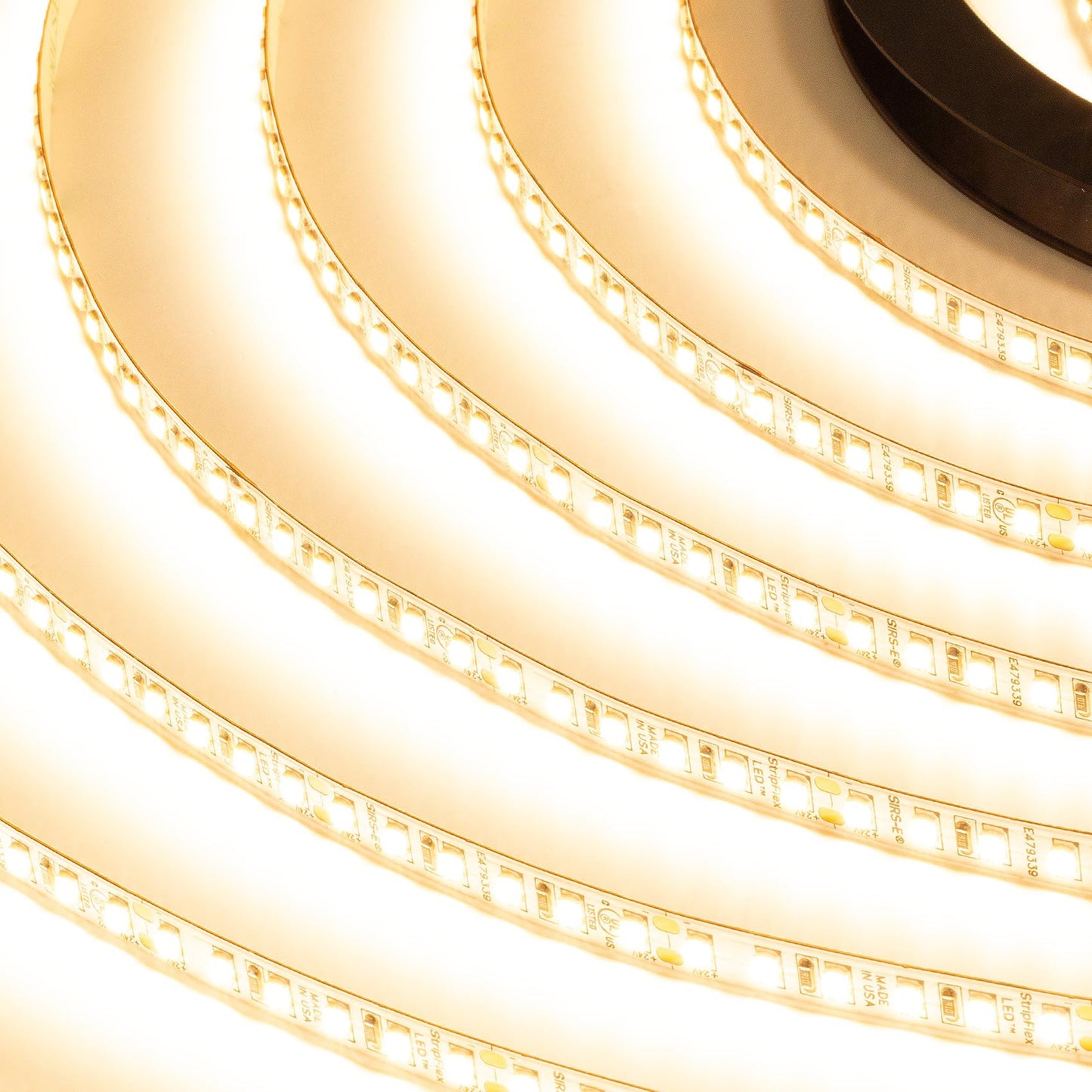 SIRS-E White LED Strip Lights, StripFlexLED Professional Grade Flexible Tape, 24V 120 LEDs/m for Versatile Lighting, Made in USA, UL Listed Soft White 3000K 32.8 ft. 10m