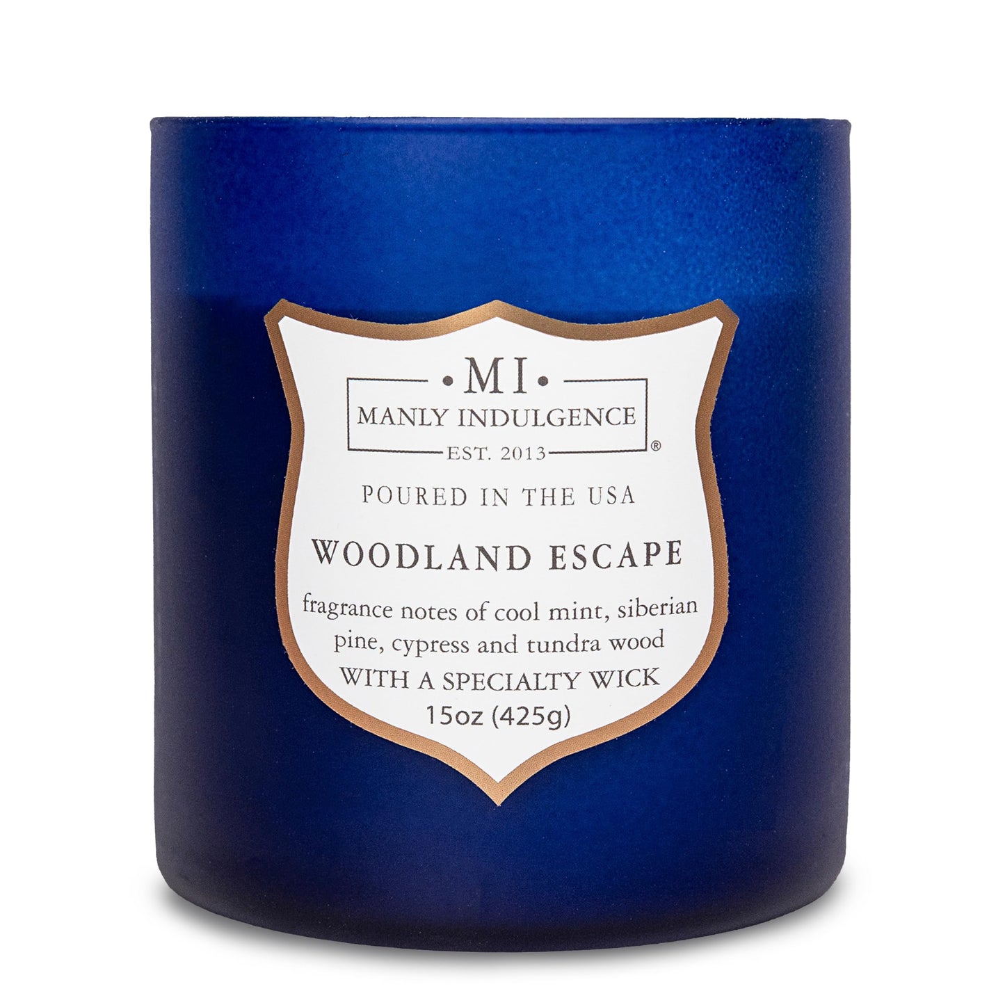 Manly Indulgence Woodland Escape Scented Candles for Men, 15 oz Wooden Wick, Fathers Day Candle, 60H Burn, Candles for Home Scented - Made in The USA