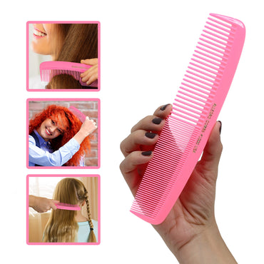 Allegro Combs 1000 X-Large Styling Comb Hair Cutting Barber Stylist Shampoo Combs All Purpose Wide And Fine Tooth Made In The USA 2 Pc. (Light Pink)