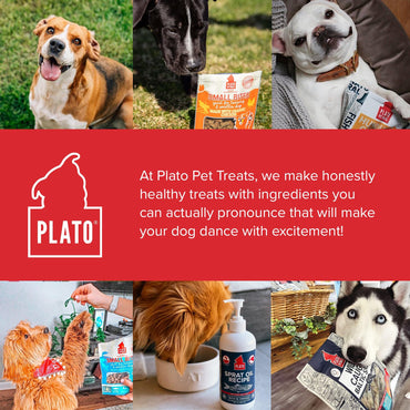 Plato Pet Treats Air Dried Small Bites Dog Treats, Natural Bite Sized Real Meat & Duck, Grain Free & High Protein, Made in the USA, 6oz