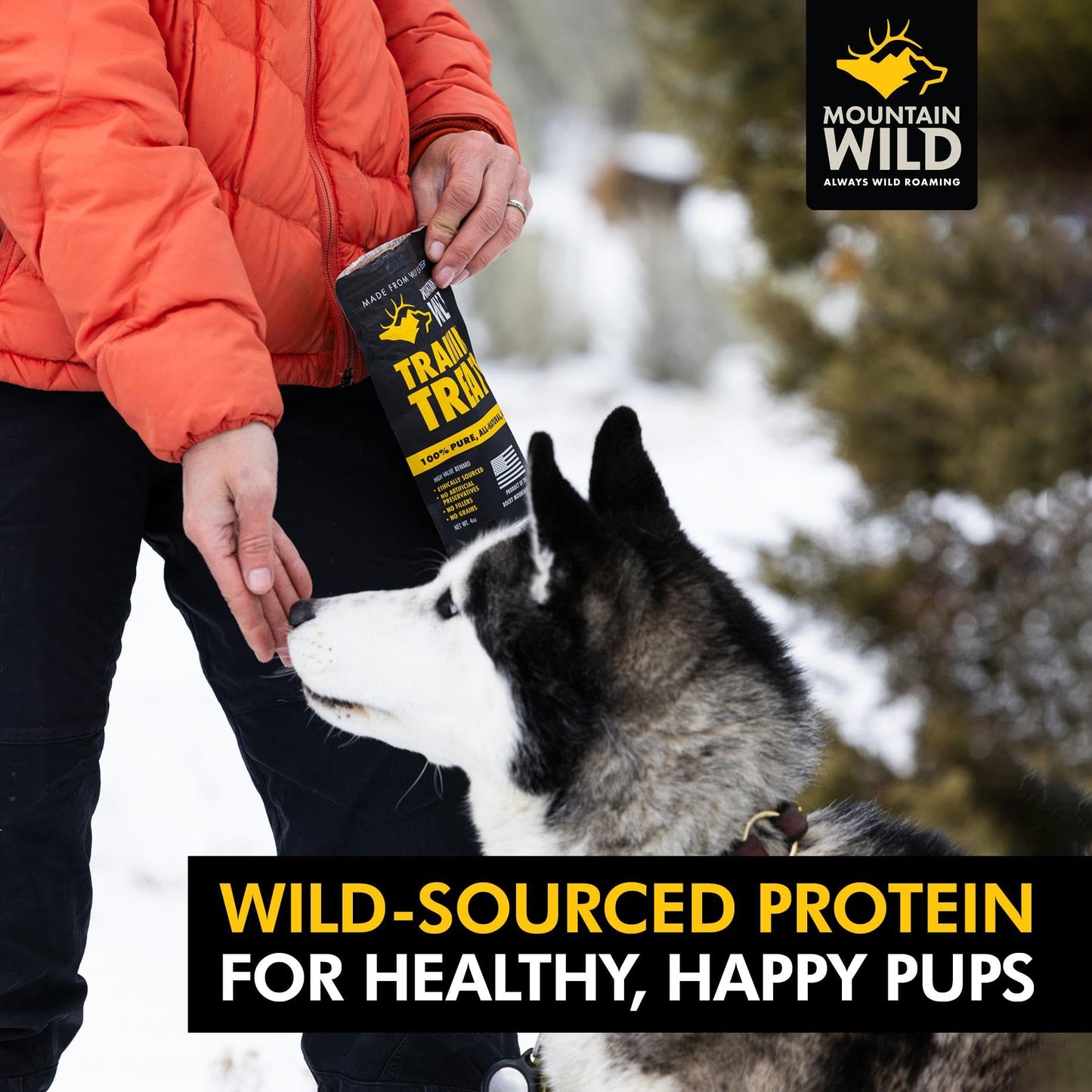 MOUNTAIN WILD Training Treats for Dogs & Puppies – Elk & Venison Protein Puppy & Dog Treat – High Value, All-Natural, No Fillers, Grain-Free, No Artificial Preservatives – 4oz, 1 Bag
