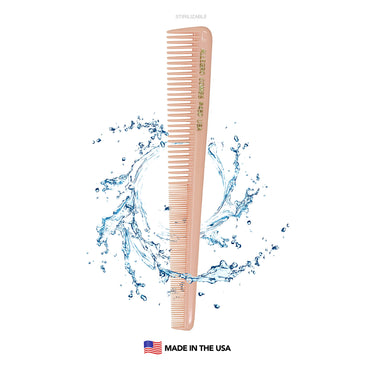Allegro Tapered Hair Combs - 6 Pcs Barber & Hairstylist Combs for Men & Women, Made in USA (Rose)