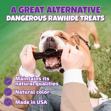 Bully Sticks for Dogs Sourced & Made in USA, All-Natural Taste, Shape, & Color, 6 inch Pizzle Sticks, Bully Bones for Small and Medium Dogs, Includes 12 to 14 Rawhide-Free Treats Per Bag, 8oz