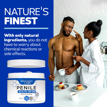 Bravado Labs Premium Penile Health Creme for Men – Daily Moisturizer for Dry Skin - Supports Foreskin Restoration - Sensitivity & Tight Intimate Area Relief - 4oz